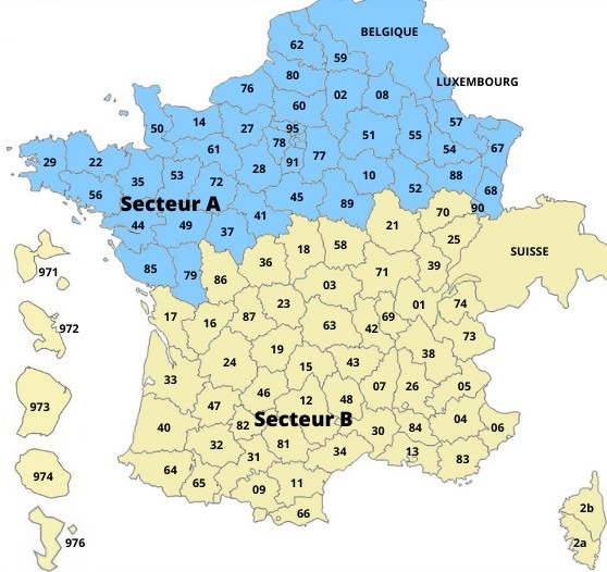 Secteur A et B de notre zone de chalandise