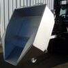 Stainless steel tray in tilted position