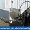 Stainless steel bin with hydraulic tilting cylinder
