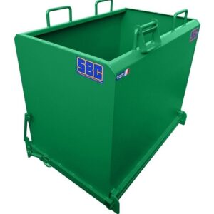 Benne à fond ouvrant pour charges légères verte