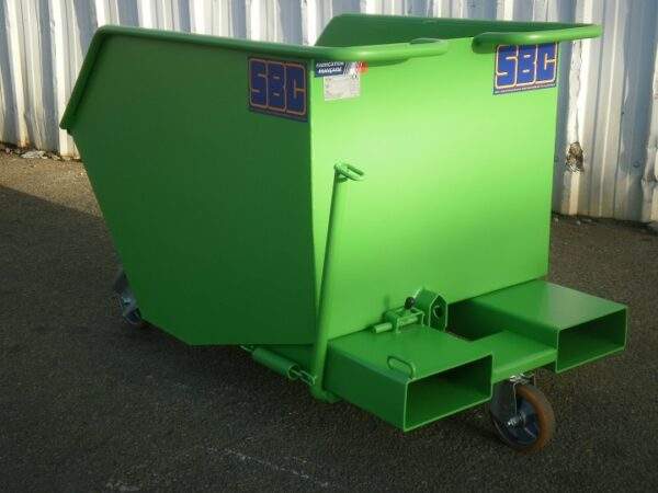 Benne à déchets verte 325 litres sur roues