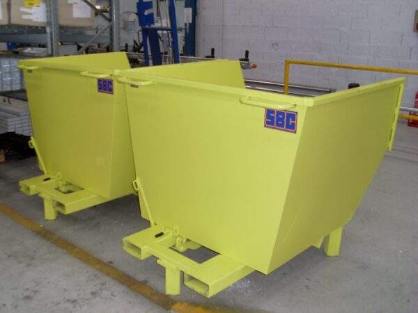 Bennes à déchets jaune 1200 litres sur pieds