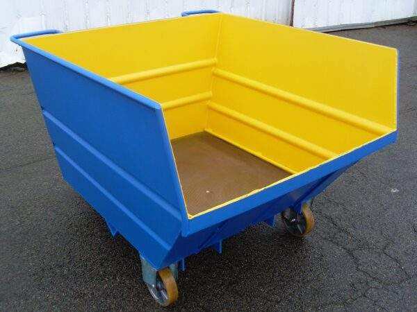 Benne basculante bleue et jaune 1000 litres