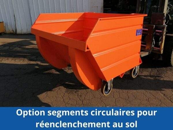 Benne basculante orange renforcée avec option segments circulaires