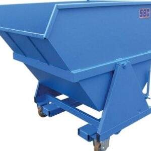 Benne basculante bleue sur pivot central avec bec 1000L