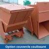 Bennes basculantes marrons grand volume avec couvercle coulissant