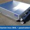 Stainless steel litter bin 340L